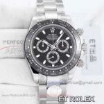 Perfect Replica ET Factory Stainless Steel Rolex Daytona 116500LN Black Face 40mm Watch 